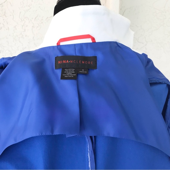 Nina McLemore Jacket Royal Blue White Striping, Sz 8 - Picture 7 of 7